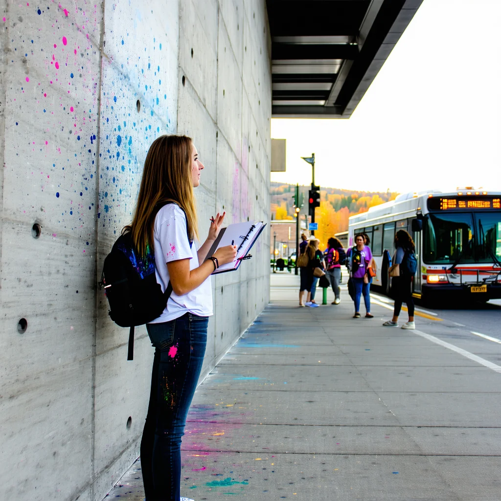 Montréal Artist Surveys Burlington Transit Hub Wall for RONA@6 Mural