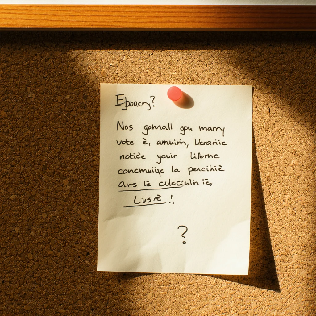 A Note on the Board, a Pencilled Question Mark, and the Wait