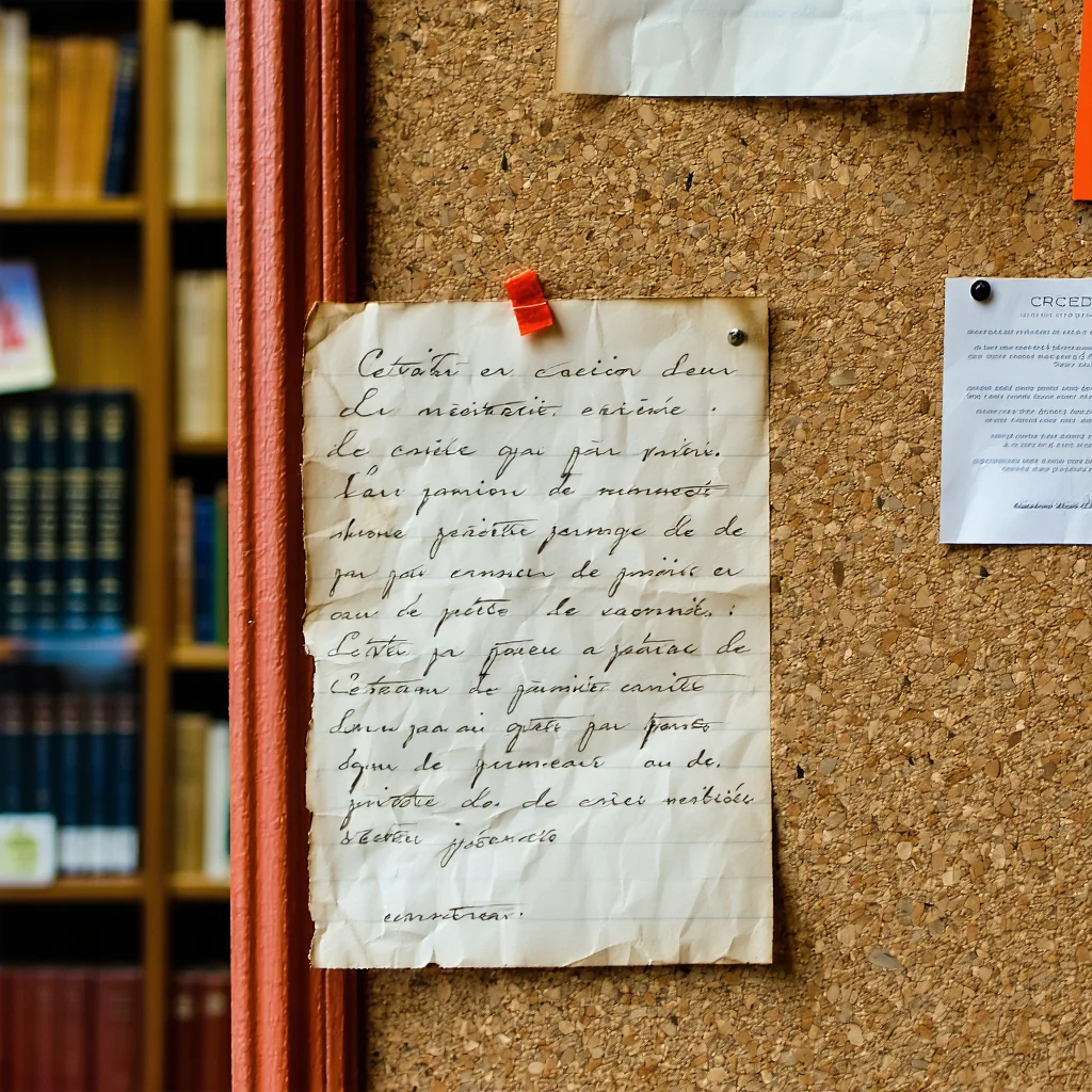 A Note on the Board: Richford Patron Returns Documentary Card with Handwritten Reflection