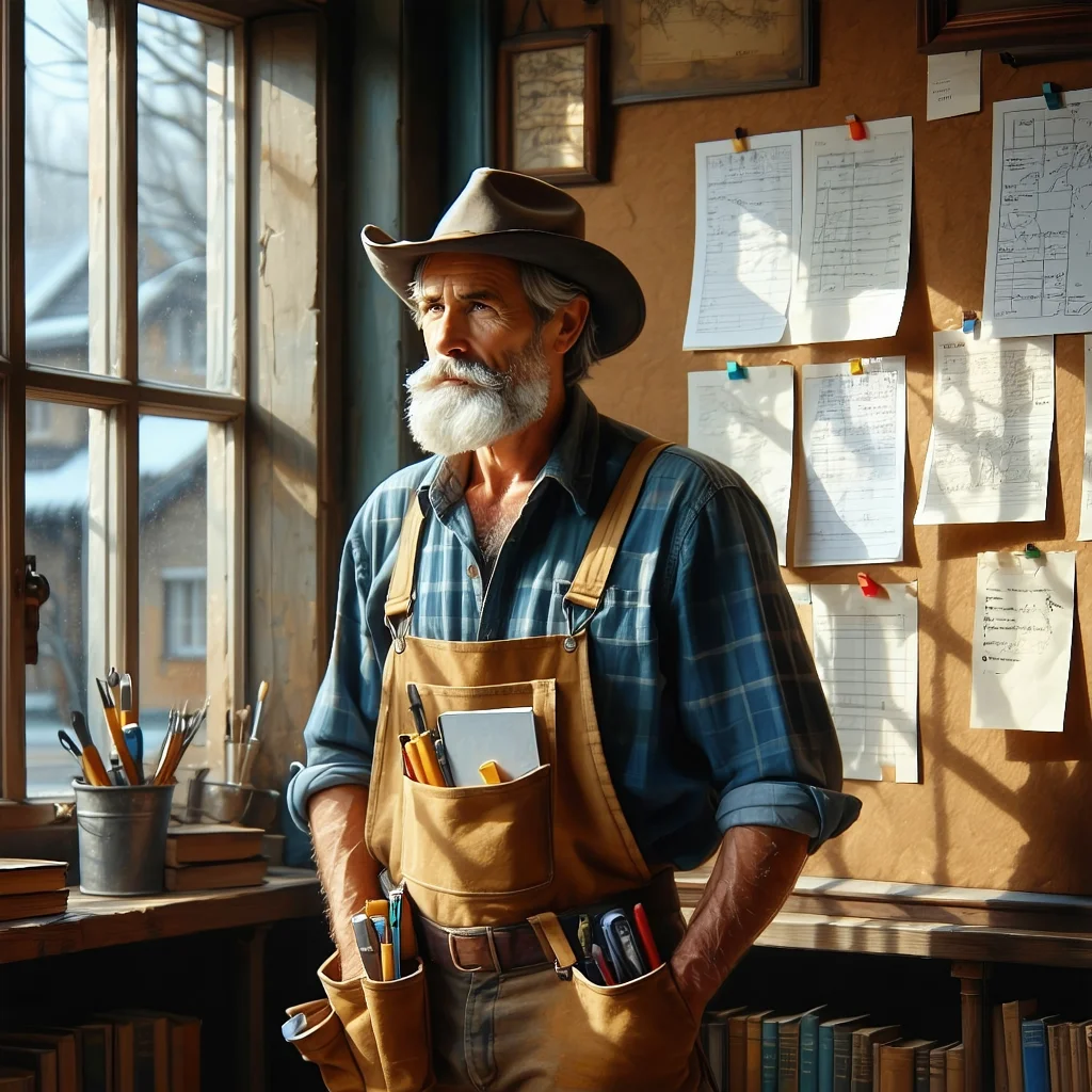 Richford Carpenter Reads the Board Before He Measures It